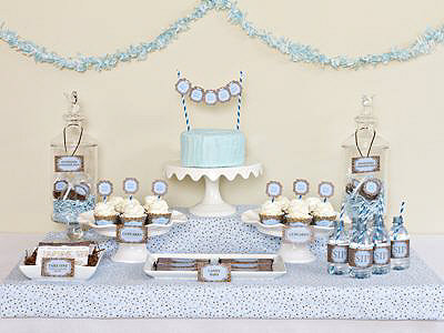 Baby Baby Shower, Blue and Brown Party Theme