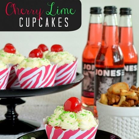 Cherry Lime Cupcake Recipe with Zebra Cupcake Wrapper
