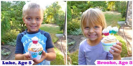 Children decorating cupcake wrappers