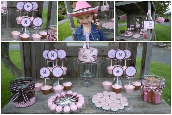 Cowgirl Country Birthday Party Theme Features Pink Cupcake