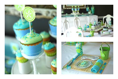 Spa Soiree Blue Cupcake Wrappers
