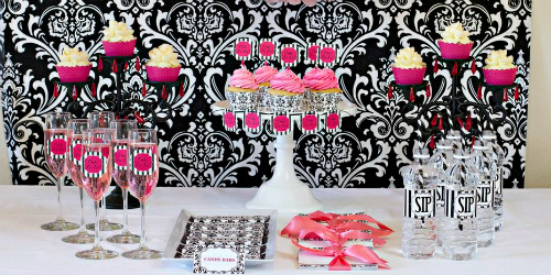 Damask Black and White Cupcake Display