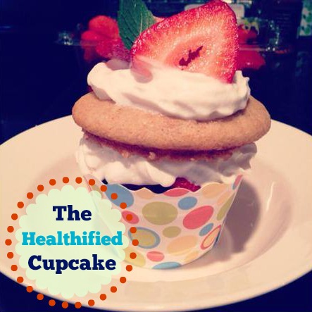Healthified Cupcake with Treetop Applesauce and Fruit