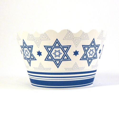 Cupcake wrappers - Star of David- "Abigail" (blue/white) includes 50