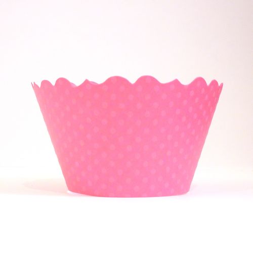 Ballet Pink Swiss Dot Cupcake Wrappers - Includes 12 cupcake holders