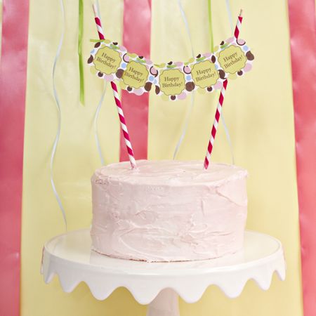 Itty Bitty Banner- "Happy Birthday" Polka dots