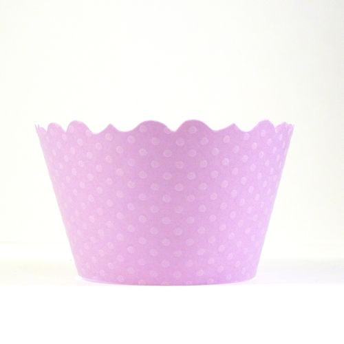 Berry Purple Cupcake Wrappers Swiss Dot - Includes 12 cupcake holders