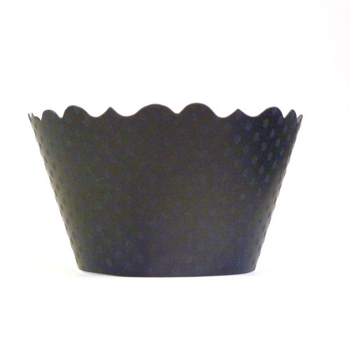 Mini Pepper Black Cupcake Wrappers Dot - Includes 18 mini cupcake wraps