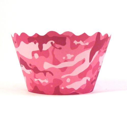 Cupcake wrappers - Jolene- Camouflage (Pink) includes 12