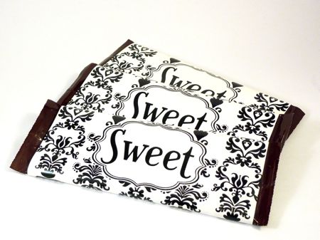 Labels Candy Bar Wrappers- Lu Lu Damask Black and White