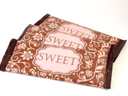 Labels Candy Bar Wraps- Hannah Floral Pink and Brown
