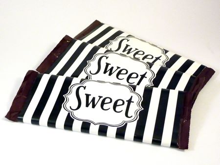 Labels Candy Bar Wrappers- Striped Black and White