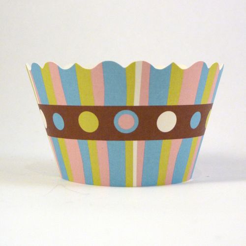 Cupcake wrappers - Charlotte- Stripes and Polkadots     Includes 50