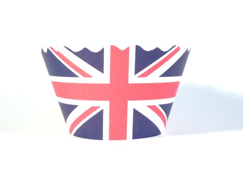 Cupcake Wrappers- Union Jack includes 50