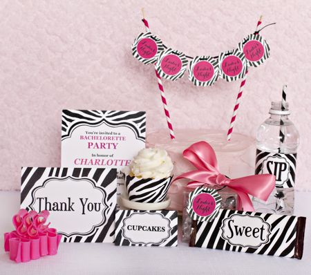 Deluxe Party Kit- Zebra Black & White "Ladie's Night"