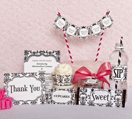 Deluxe Party Kits- Lu Lu Damask Black and White