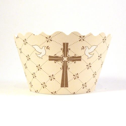 Cupcake wrappers - Faith- Cross/Doves includes 50