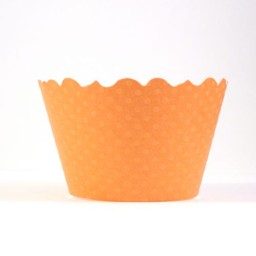 Festive Orange Cupcake Wrappers Dot - Includes 12 cupcake holders