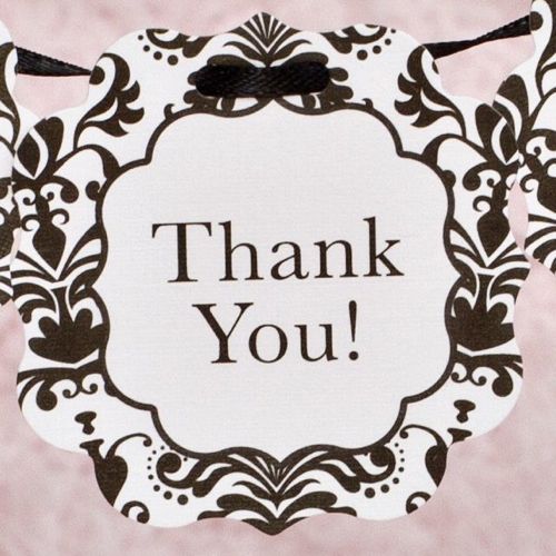Hang Tags- Lu Lu Black & White "Thank You"