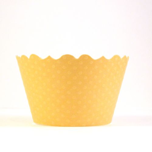 Honey Yellow Dot Cupcake Wrappers - Includes 12