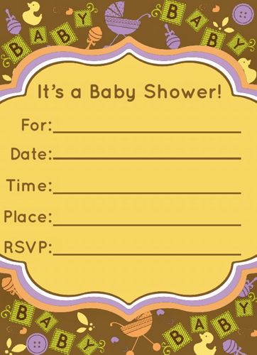 Printable Invitations 5 x 7- Baby Blocks
