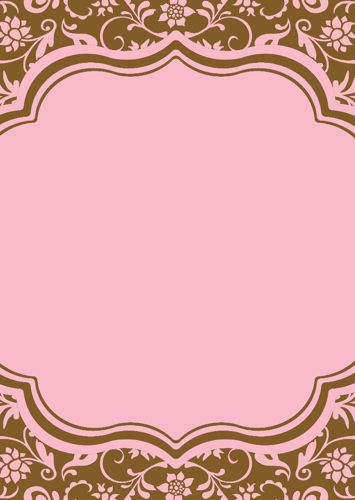 Printable Invitations 5 x 7-Hannah Floral Pink and Brown