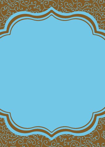 Printable Invitations 5 x 7- Olivia Swirl Blue and Brown