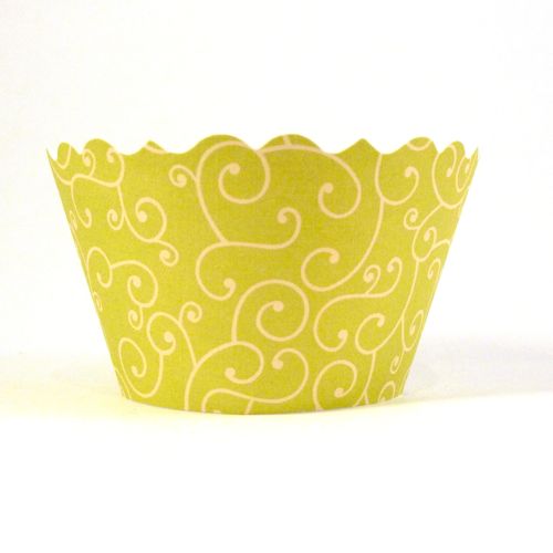 Cupcake wrappers - Olivia - Chartreuse / Soft Yellow  Includes 50