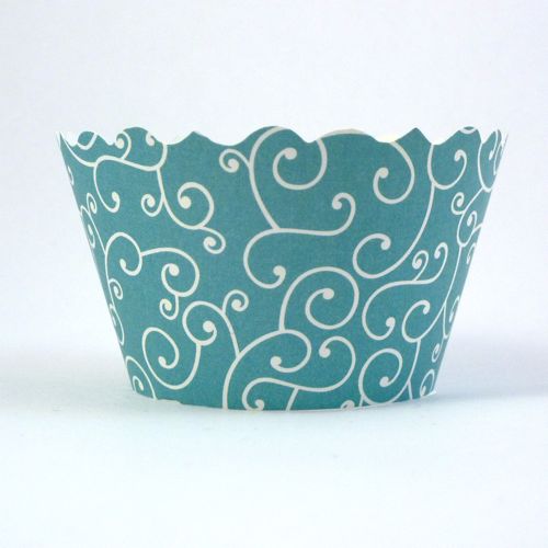 Cupcake wrappers - Olivia Swirl - Sea Blue                  Includes 50