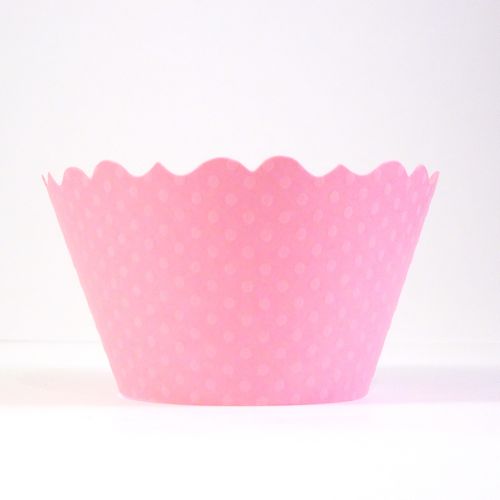 Pink Slipper Cupcake Wrappers Dot - Includes 12 cupcake holders