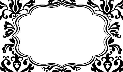 Place Cards- Lu Lu Damask Black & White