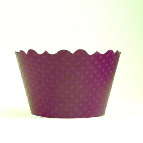 Plum Pudding Purple Cupcake Wrappers Dot - Includes 12 cupcake holders