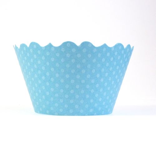 Poolside Blue Cupcake Wrappers Dot - Includes 12 cupcake holders