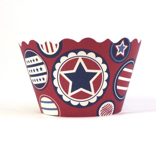 Cupcake wrappers - Patriotic Stars and Stripes Includes 12