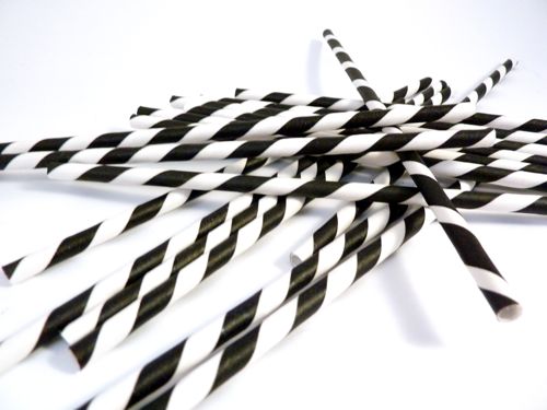Paper Straws- Black and White