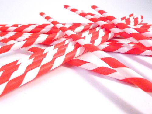 Paper Straws- Red and White