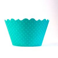 Tahitian Blue Cupcake Wrappers Dot - Includes 12 cupcake holders