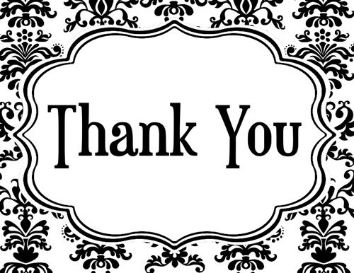 Thank You Cards- Lu Lu Damask Black & White