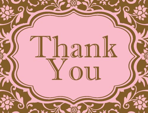 Thank You Cards- Hannah Pink & Brown