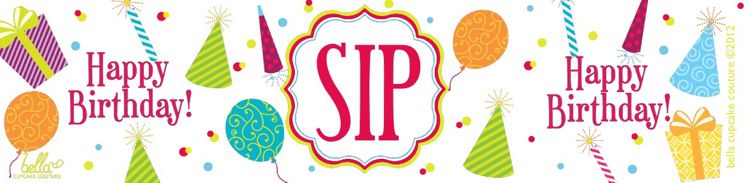 Labels Beverage Bottle Wraps- Birthday Hats & Balloons