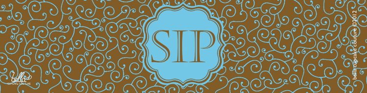 Labels Beverage Bottle Wraps- Olivia Swirl Blue and Brown