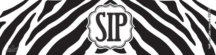 Labels Beverage Bottle Wraps- Zebra Black and White