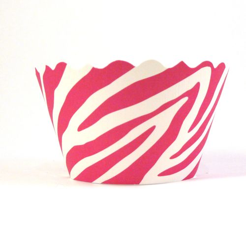 Cupcake Wrappers - Zebra (Pink/White) Includes 12