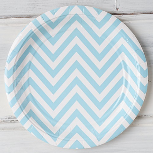 Paper Plates Chevron Blue- 9" (12 pack)
