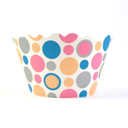 Cupcake wrappers - Dorothy- Polkadots Includes 50 ADJUSTABLE (Blue/Pink/Peach/Grey)