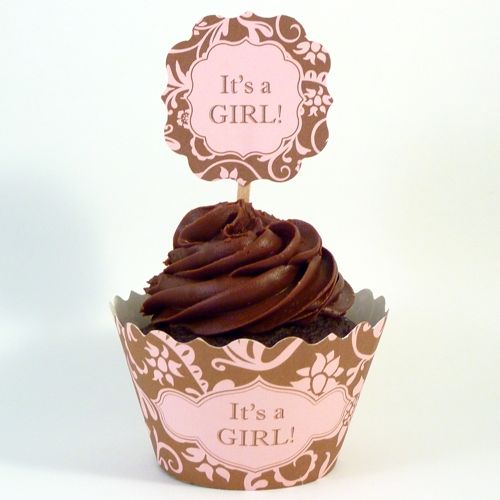 Cupcake Topper - It's a Girl (Round)