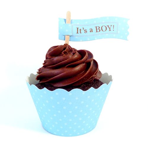 Cupcake Flag Picks - It's a Boy (6pk)