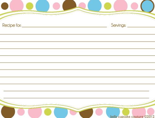 Recipe Cards- Polkadots