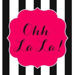 Hang Tags- Striped Black & White "Ohh La La"
