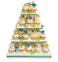 Stands Four Tier Banded Cupcake Tree with Lip Square
